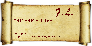 Füsüs Lina névjegykártya